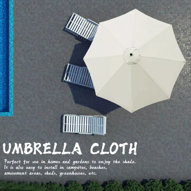 Parapluie Canopy Chiffon Polyester Remplacement Parasol Cover (Beige 3M 8Bones) 3