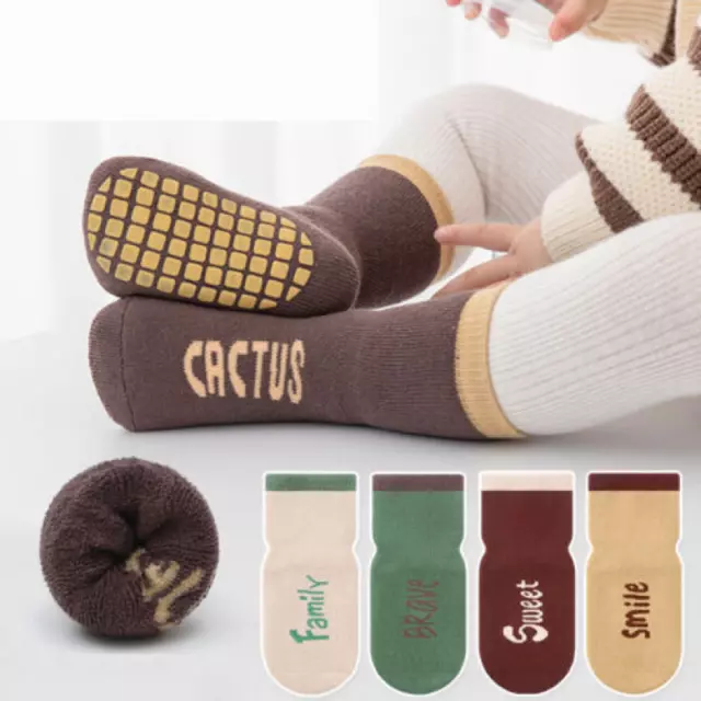 Baby Toddlers Anti-slip Cute Floor Socks Winter Thick Boys Girls Grip Socks