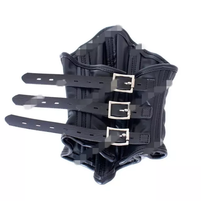 Lockable PU Leather Neck Collar Corset Posture Roleplay Bondage Restraints BDSM