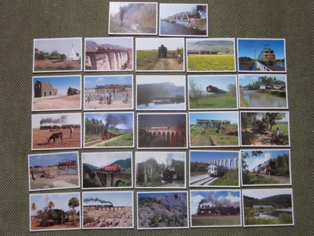 27 Farbfotos Karten Eisenbahn rund im die Welt Postkartenformat der ganzen Welt