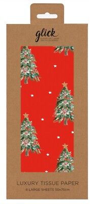 Luxury Festive Trees Christmas Tissue Paper - Pack of 4 50 x 75cm Gift Wrap