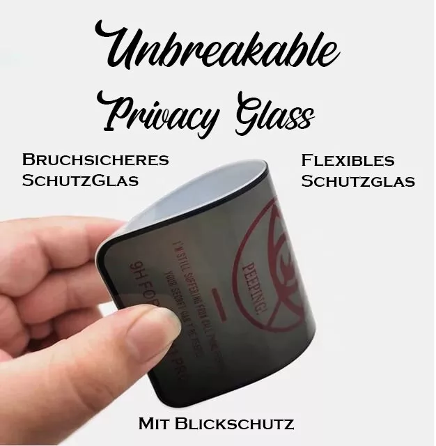 2xPrivacy Handy Displayschutz Panzerfolie Schutzglas Blick Sichtschutz Matt Klar