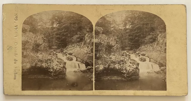 Frankreich Vichy Cascade Des Sichon c1865 Foto Stereo Vintage Albumin P76L6n