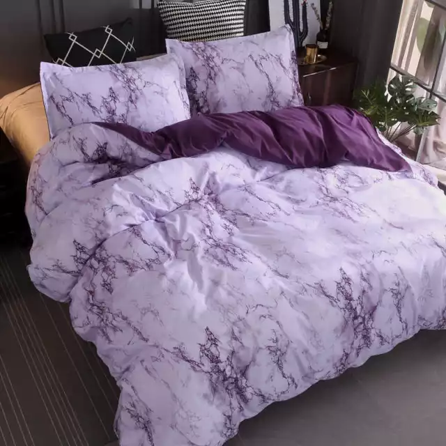 Bedding Set Pillowcase Quilt Cover Printed Double/Full/Queen/King Size Purple