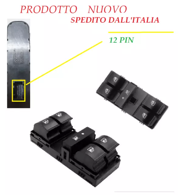 Pulsantiera tasti bottoni alzacristalli sinistra per FIAT IDEA - MUSA - GR PUNTO