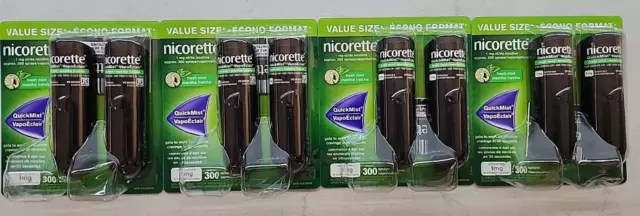 4 Nicorette QUICKMIST 300 SPRAYS NICOTINE 1mg FRESH MINT EXP 10 25 FREE SHIPPING