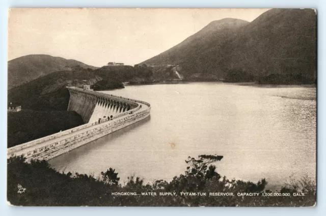 ORIGINAL VINTAGE POSTCARD China, Hong Kong Water Supply Tytam Tuk Reservoir Tuck