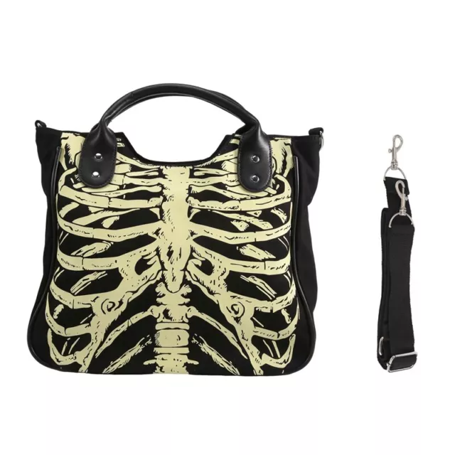 Luminous Gothic Skeleton Skulls Bags Rock Designer Female Casual Totes9712