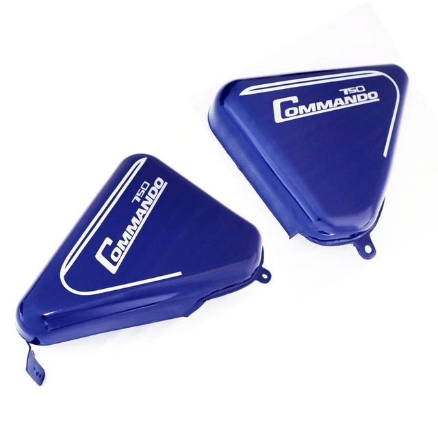 For Norton Commando Roadster 750 Tool Box Oil Tank Side Panel Steel Blue GEC