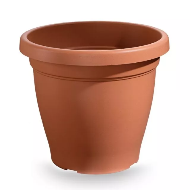 FIORIERA VASO ROTONDO IN PLASTICA FIORI PIANTE COLOR TERRACOOTTA cm 40 50 60