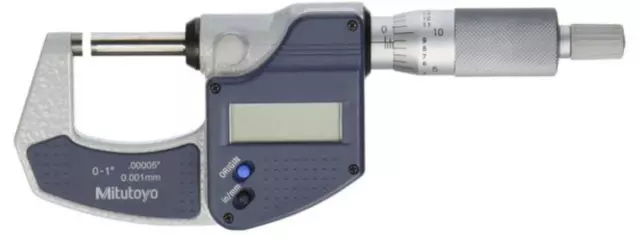 Mitutoyo 293-831-30 Digimatic Micrometer, 0-1"/0-25mm Range, .00005"/0.001mm