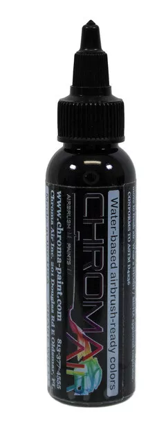 ChromaAir Colors: Transparent Black Water-Based Acrylic Urethane Airbrush Paint.