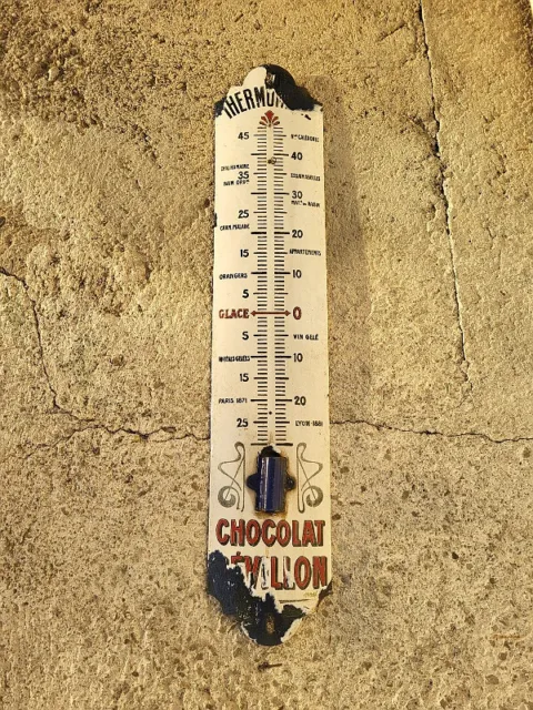 Thermomètre métal bombé hauteur 30cm chocolat KOHLER