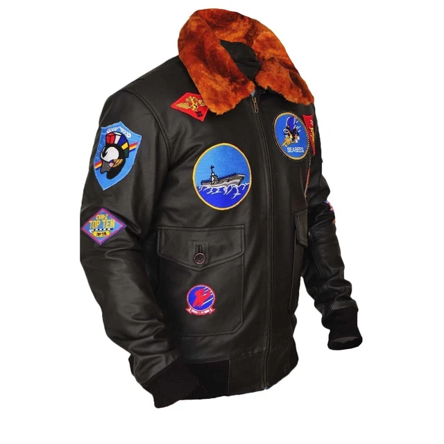 Suiting Style Giacca da uomo Tom Cruise Maverick Brown Flight in pelle bovina Top Gun | Bomber