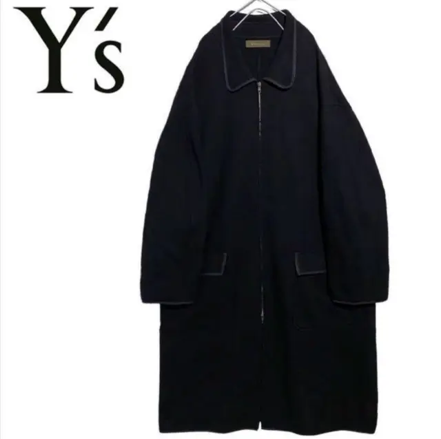 Yohji Yamamoto Y's for men Wool Overcoat Black Size XL Archive Made in Japan