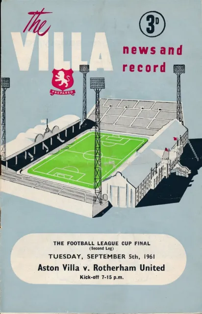 LEAGUE CUP FINAL 1961 Aston Villa v Rotherham United