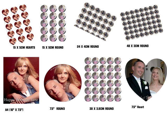 Your Photo & Message Cupcake Toppers – 4cm X 24 – Debs Kitchen Cakes - View #8