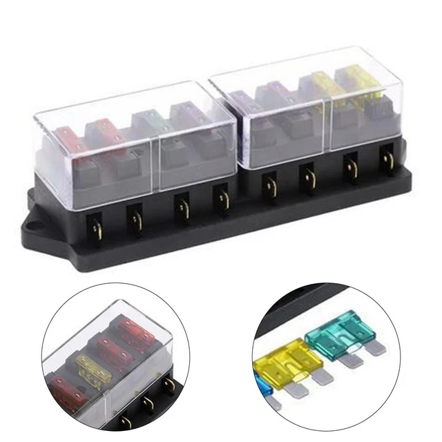 Connettore Portafusibili Per Auto Con Cavo 16AWG | Mini Spina Professionale 20A, Kit 5 Pezzi Per Scatola Fusibili Veicolo (ATTO M 19,1 Mm)