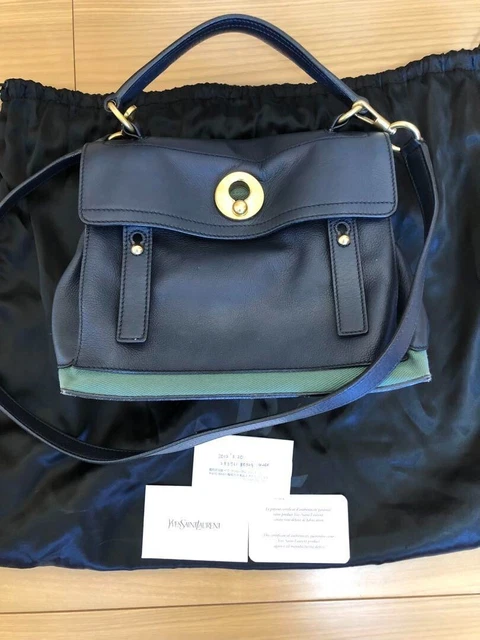 Yves Saint Laurent Muse Two Shoulder Crossbody Bag Women Navy Used from Japan Yves Saint Laurent Muse Two Shoulder Crossbody Bag Women Navy Used from Japan