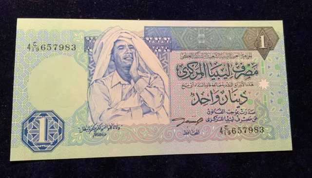 Libyen 1 Dinar  Banknote kassenfrisch WPM 59 a