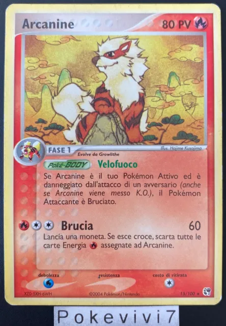 Carte Pokemon ARCANINE 15/100 RARE Bloc EX Italien ITA