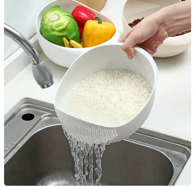 Filter Strainer Drainer Colander Rice Washing Drain Basket Fruit Vegetable Sieve