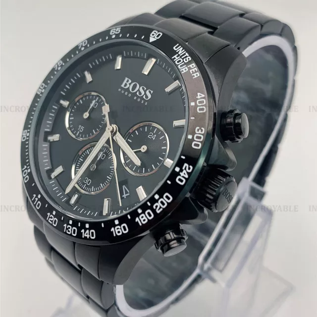 Hugo Boss 1513754 Cadran Noir Acier Inoxydable Bracelet Chronograph Montre Homme