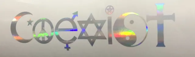 Coexist Rainbow Holographic Car Decal Sticker Laptop Window Bumper Oil Slick NEO