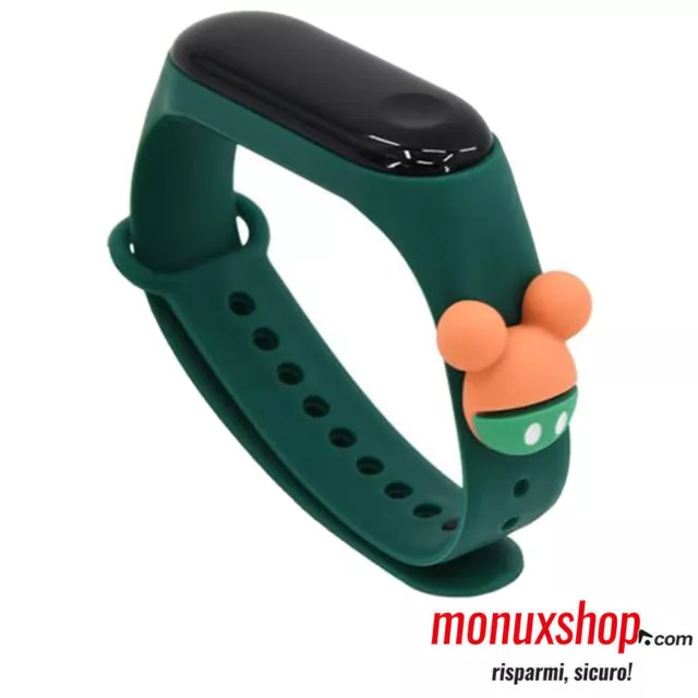 Smart Band Orologio Digitale Braccialetto Verde Cinturino In Silicone Topolino