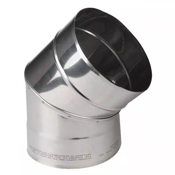 Stainless Steel Flue Liner Elbow 45 Degree Chimney Pipe Bend Multi Fuel Stoves