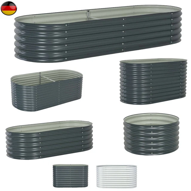 Metall Pflanzbeet Hochbeet Gartenbeet Blumenkaste Gemüsebeet Verzinkter Stahl DE