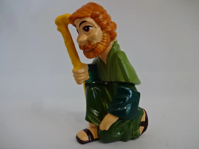 Weihnachtskrippenfigur / Josef knieend am Kind