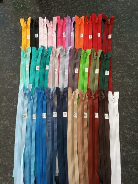 Nylon Zips No.5 Open-ended, Multi-Colours. FREE DELIVERY