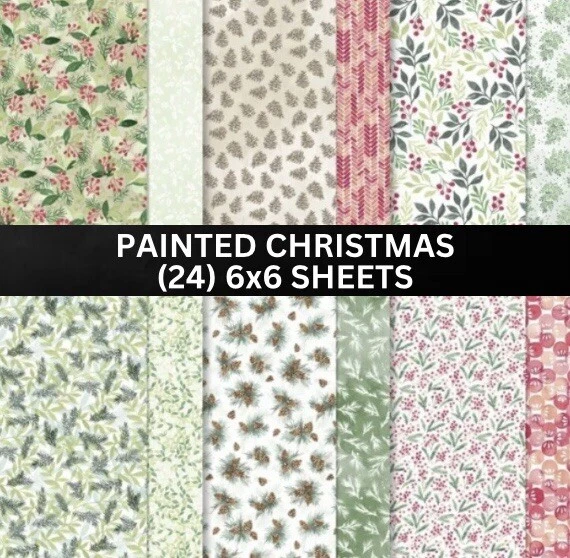 STAMPIN UP PAINTED CHRISTMAS Designer Series Paper DSP - (24) 6x6 Sheets $13.87 - PicClick