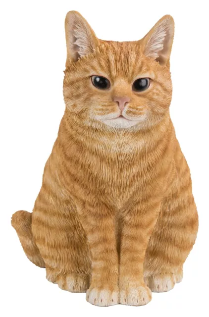 Vivid Arts Realistic Sitting Ginger Cat Garden Decoration (XRL-SC31-B)