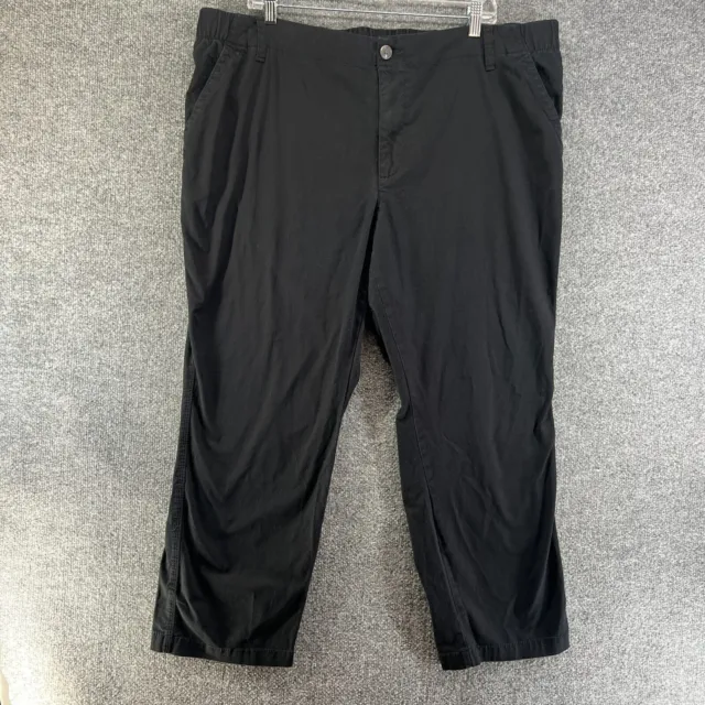Old Navy Pants Womens 2X XXL Black Cropped Chino Stretch Waist Comfort Plus Size