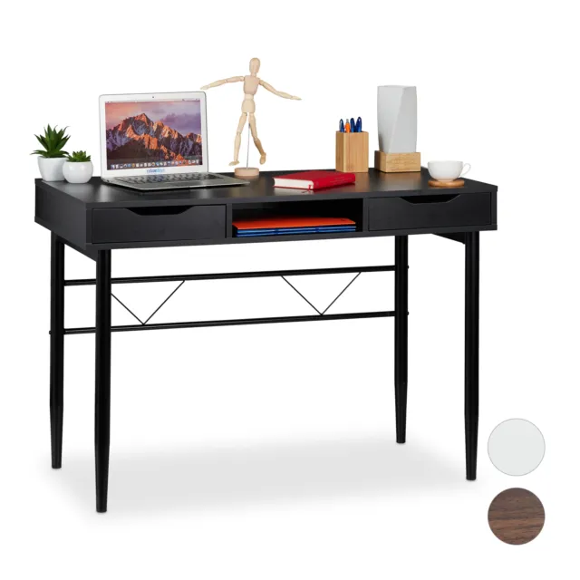 Bureau avec tiroirs Bureau de travail Table pour ordinateur Bureau avec étagère