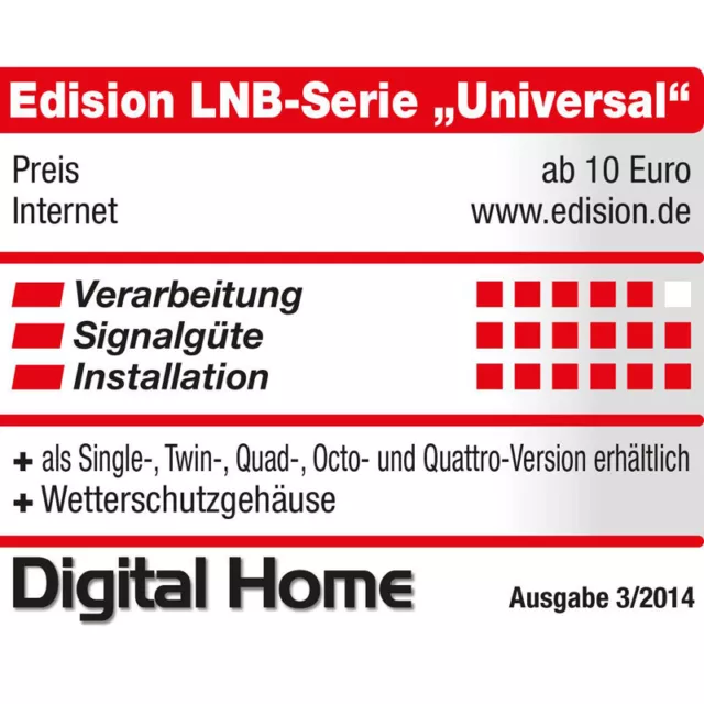 Edision Quattro LNB QL-4 für Multischalter/Multiswitch Digital Universal LNC 40 3