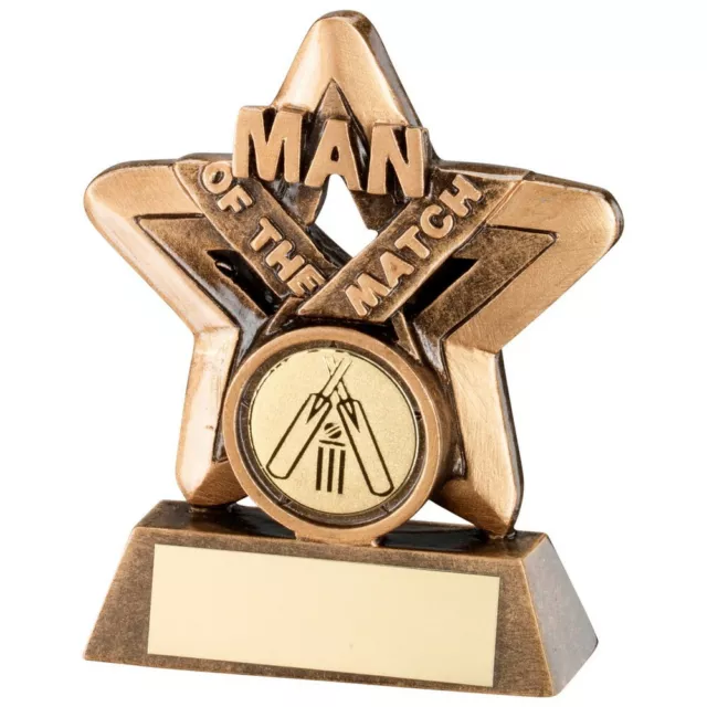 Cricket Man Of The Match Mini Star Trophy MOTM Resin Award FREE Engraving RF418