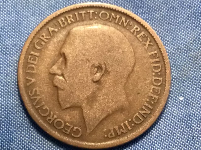 1913 George V British Halfpenny 1/2p