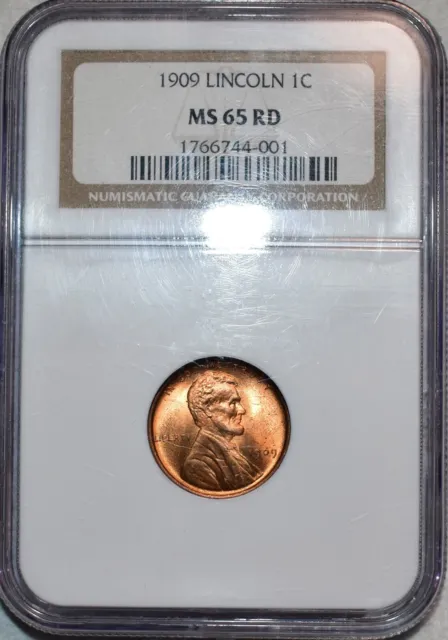 NGC MS-65 RD 1909-P Lincoln Cent, Fiery, Blazing, Full-Red Gem!