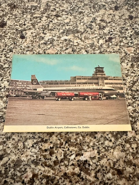 Aer Lingus Irish Airlines Boeing 707 refueling at the Dublin Airport postcard