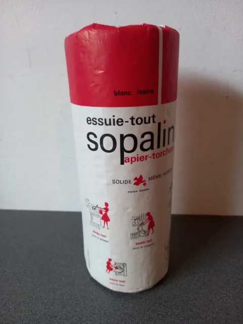 Vintage Ancien Rouleau Sopalin Essuie-Tout Papier Torchon Neuf Avec Emballage