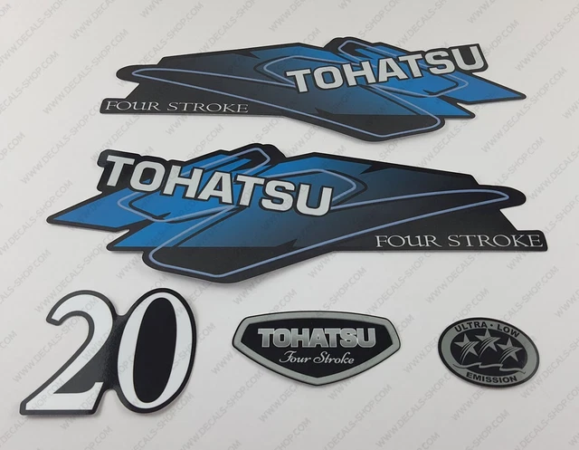 TOHATSU 20HP FOUR Stroke Outboard Engine Decals Sticker Set ...