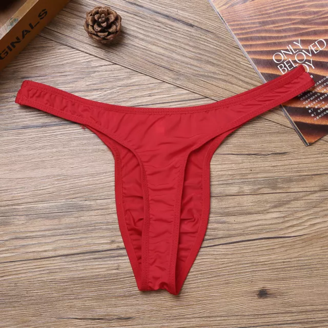 Men Thong Ultra Thin Ice Silk G-String Thong Low Raise Underwear Swimwear
