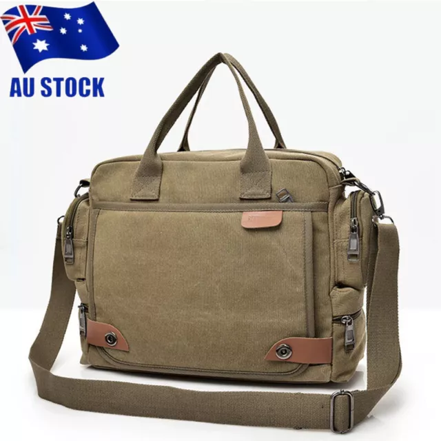 Retro Men's Canvas Shoulder Messenger Bag Crossbody Satchel Travel Man's Bags AU