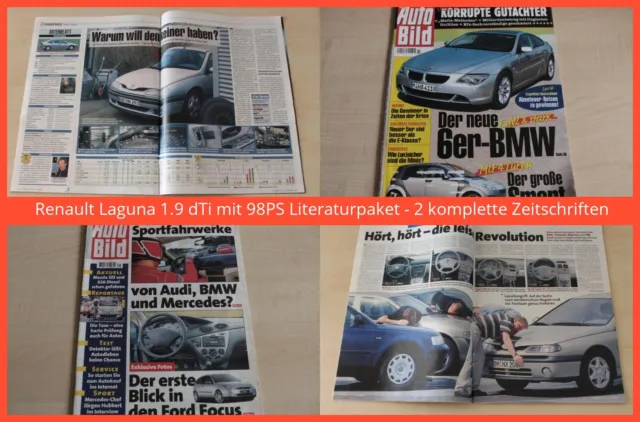 Renault Laguna 1.9 dTi mit 98PS Literaturpaket - 2 komplette Zeitschriften