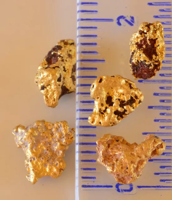 5 genuine, natural, Australian gold nuggets 3.50 gram