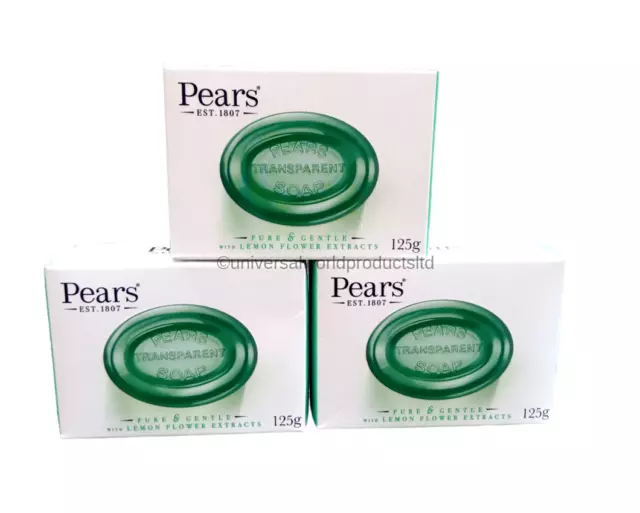 3 x  Pears Transparent Soap with Lemon Flower Extract