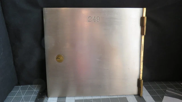 Antique L.L. Bates 1886 Safety Deposit Box Door 2 Op & 1 Guard Key #249 10" x11"
